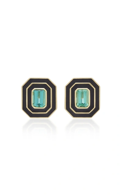 Andrew Glassford Women's Museum Series Green Tourmaline 18k Yellow Gold Earrings