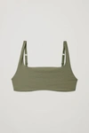 Cos Square Neck Bikini Top In Green