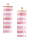 Jacquemus Rideaux Beaded-tassel Earrings In Pink