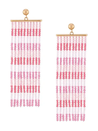 Jacquemus Rideaux Beaded-tassel Earrings In Pink