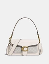 Coach Tabby Shoulder Bag 26 With Signature Canvas In White/beige In Brass/chalk Chalk