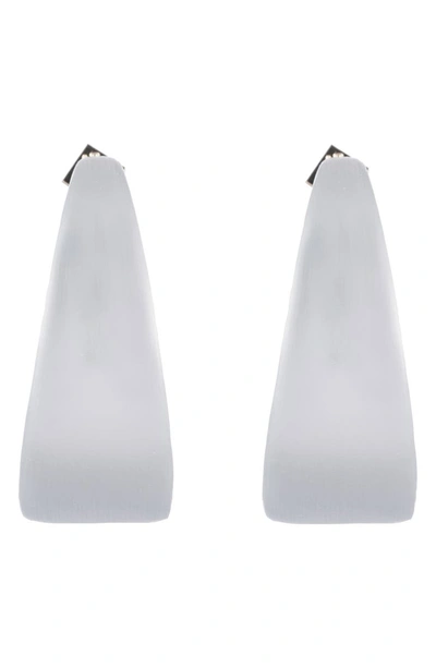 Alexis Bittar Wide Graduated Medium Hoop Earrings In Silver