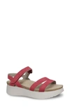 Munro Juniper Sandal In Cranberry Nubuck Leather