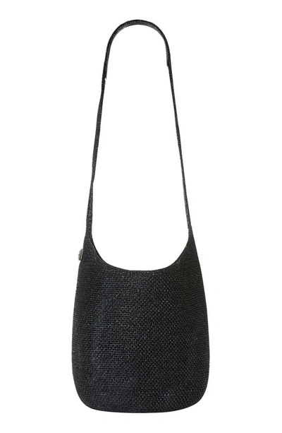 Helen Kaminski Small Rafia Sac Bucket Bag In Charcoal/ Black