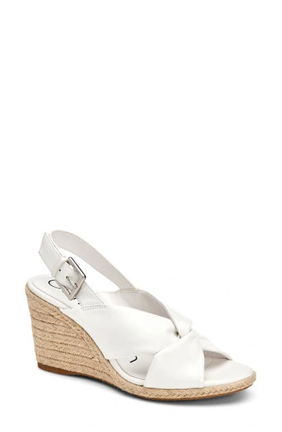 Calvin Klein Women's Brennah Wedge Sandals Women's Shoes In White Leather