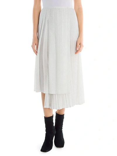 Fendi Drops Kimono Print Asymmetric Midi Skirt In White