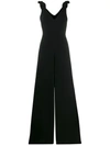 Zimmermann Bow-embellished Crepe Wide-leg Jumpsuit In Black