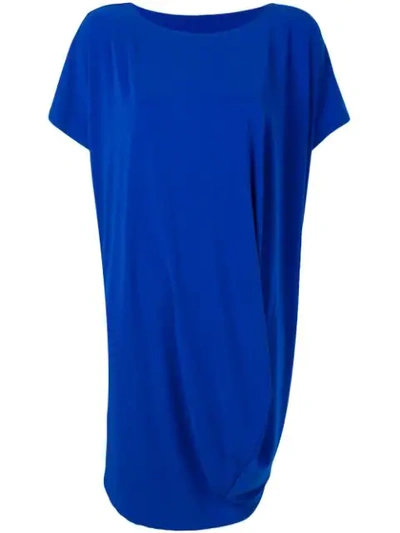 Issey Miyake Draped Jersey Boatneck Dress In 72 Navy