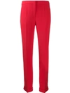 Giorgio Armani Slim-fit Silk-blend Trousers In Red