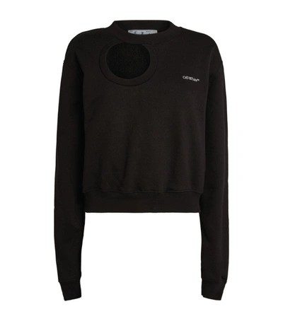 Off-white Meteor Crewneck Sweatshirt In Black Cotton