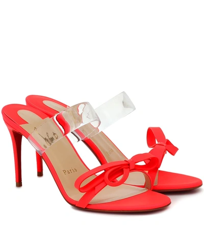 Christian Louboutin Just Nodo 85 Leather And Pvc Sandals In Red