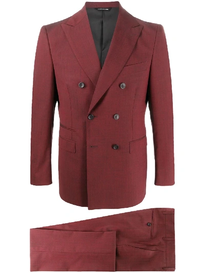 Tonello Double Breasted Two Piece Suit In Red