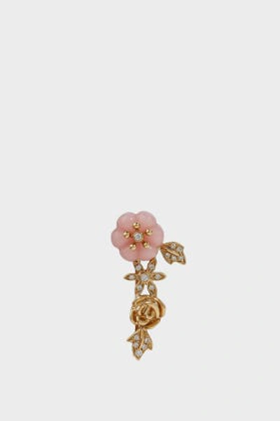 Yvonne Léon Diamond, Opal And 18k Yellow Gold Floral Earring In Y Gold