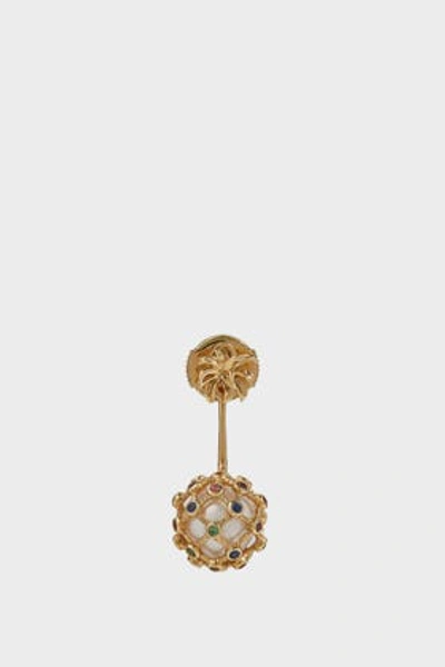 Yvonne Léon Sapphire, Pearl And 18k Yellow Gold Pineapple Drop Earring In Y Gold