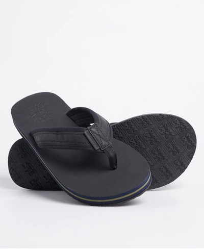 Superdry Men's Leather Flip Flops Black