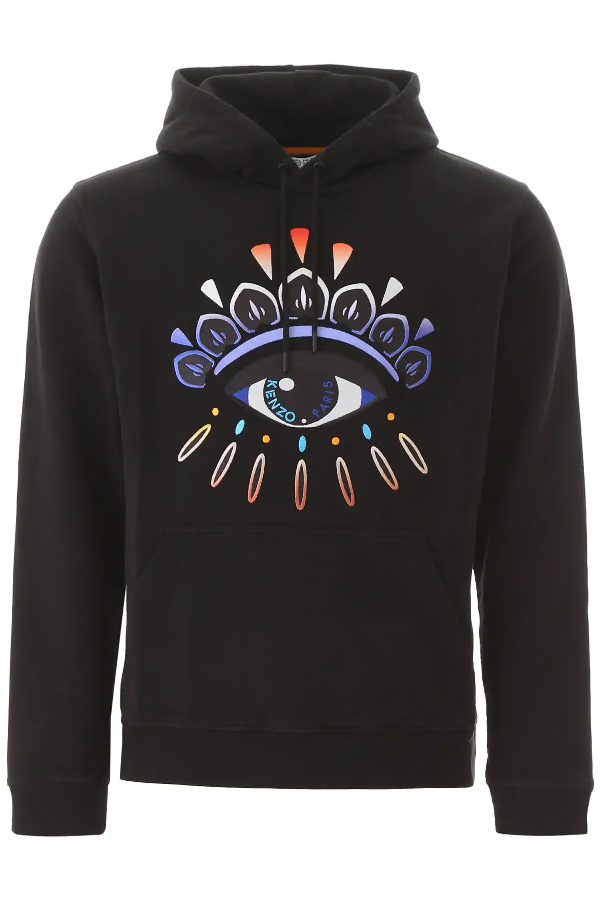 Kenzo Eye Embroidery Hoodie In Black,purple ModeSens