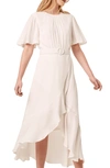 French Connection Emina Belted High/low Midi Dress In Summer White