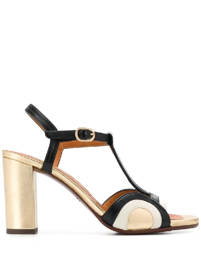 Chie Mihara Banela 90 Metallic-print Sandals In Gold