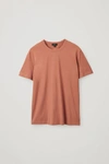 Cos Regular-fit Brushed Cotton T-shirt In Orange
