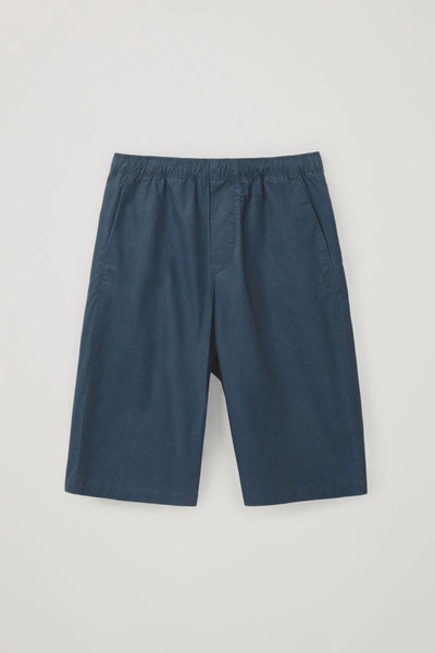 Cos Cotton-mix Long Shorts In Blue