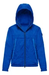 Moncler Scie Nylon Hooded Windbreaker In Medium Blue