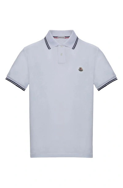 Moncler Tipped Short Sleeve Polo In White