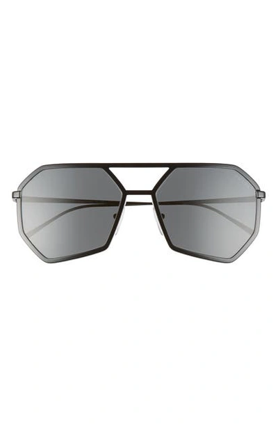 Prada 61mm Geometric Aviator Sunglasses In Grey