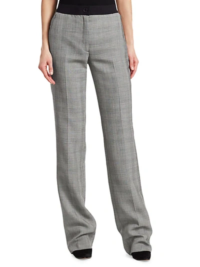 Akris Punto Carl Plaid Stretch Wool Pants In Black Swan