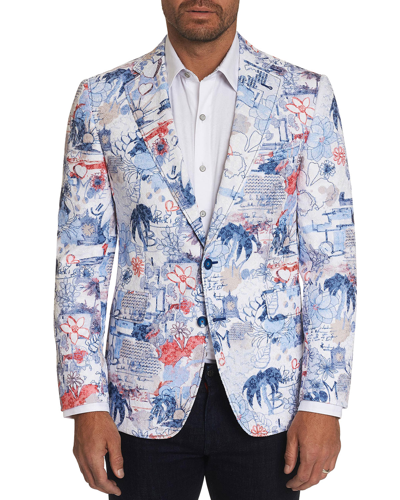 Robert Graham Men's Ascari Floral-print Two-button Jacket In Multi