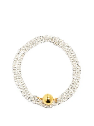 Timeless Pearly Chain Necklace With Magnetic Clasp In Silver,gold