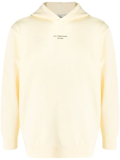 Drôle De Monsieur Felpa Nfpm In Cotone Con Cappuccio In Light Yellow
