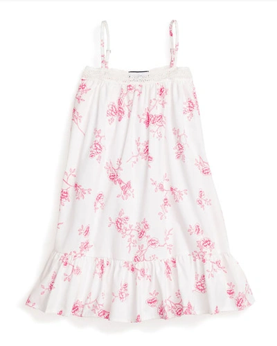 Petite Plume Girls' English Rose Floral Lily Nightgown - Baby, Little Kid, Big Kid In White
