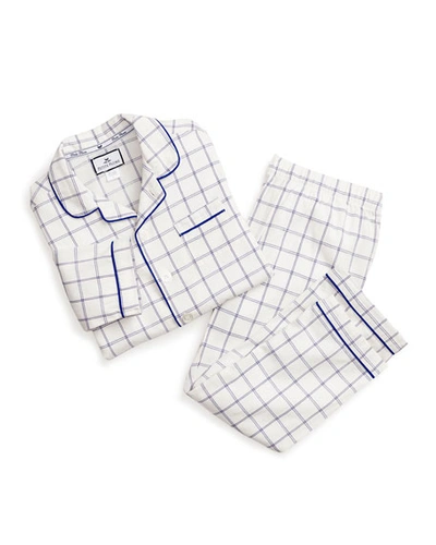 Petite Plume Kids' Nantucket Tattersall Two-piece Pajamas In Blue Multi