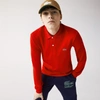 Lacoste Mens Red Long-sleeve Classic Fit Polo Shirt In Burgundy