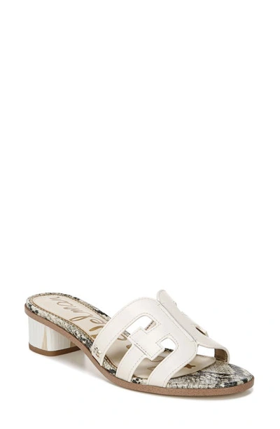 Sam Edelman Illie Logo Slide Sandals Women's Shoes In Modern Ivory Leather