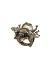 Gucci Metallic Pearl And Crystal Embellished Bug Ring - Gold