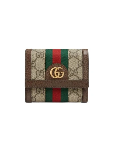 Gucci Ophidia Continental Wallet In Brown