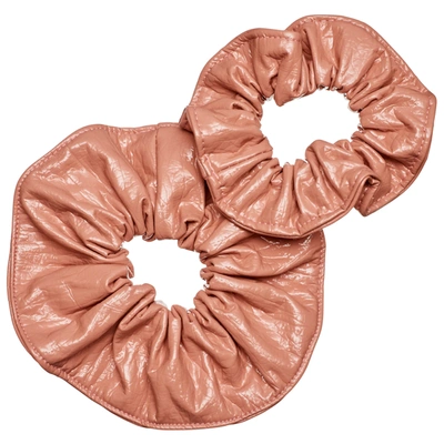 Kitsch X Justine Marjan Patent Scrunchie Set Blush 2 Pack