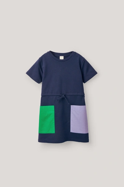 Cos Kids Colour block Pocket Dress In Blue ModeSens