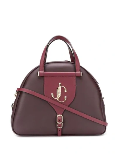 Jimmy Choo Small Leather Varenne Bowling Bag In Red