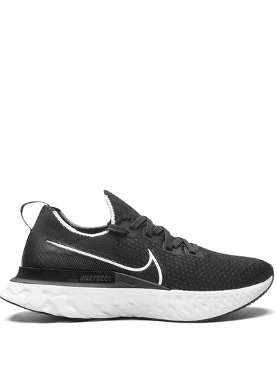 Nike React Infinity Run Flyknit Running Sneakers In Black/white/iron Grey