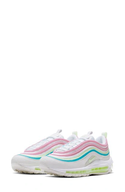 Nike Women's Air Max 97 Casual Sneakers From Finish Line In White/barely Volt/platinum Tint