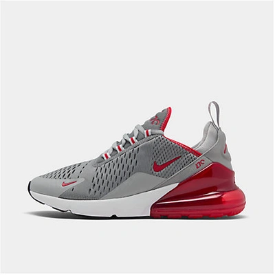 Nike Men's Air Max 270 Casual Sneakers From Finish Line In Particle Grey/university Red