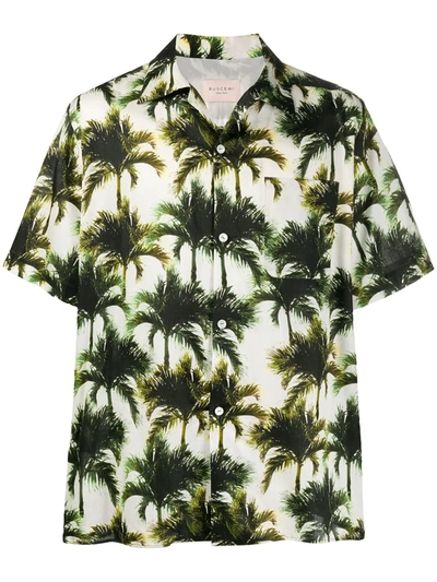 Buscemi Palm Tree Print Short-sleeve Shirt In Multicolor