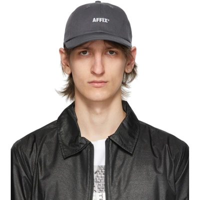 Affix Logo-embroidered Cotton-twill Baseball Cap In Charcoal