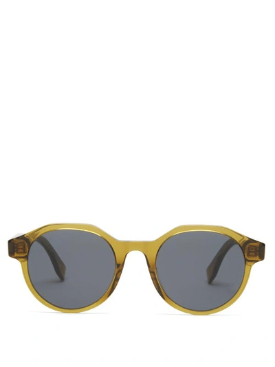 Fendi Round-frame Acetate Sunglasses In Green
