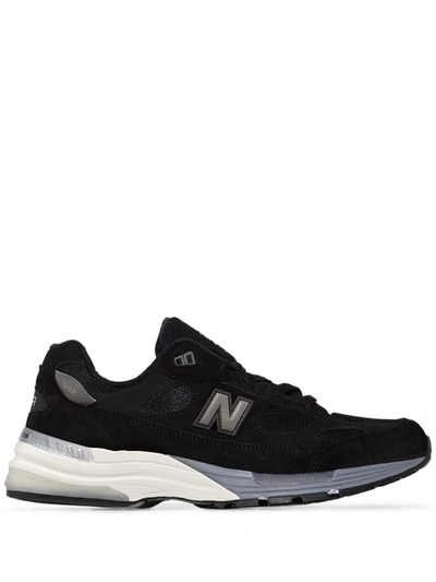 New Balance Men's Made Us 992 Suede & Mesh Sneakers In Black