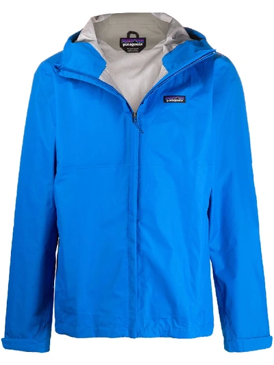 Patagonia Torrentshell 3l Waterproof Recycled H2no Performance Standard Ripstop Hooded Jacket In Blue