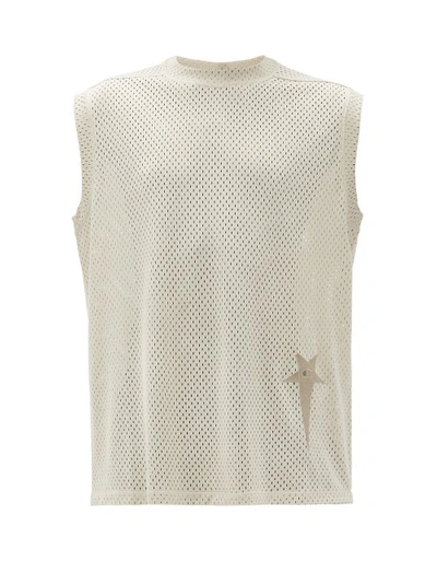 Rick Owens + Champion Logo-embroidered Mesh Tank Top In White