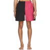 Stussy Two-tone Swim Trunks In Fuchsia,black